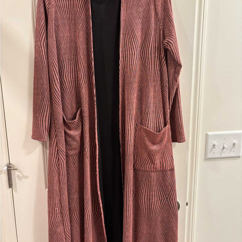 LuLaRoe Pink Striped Cardigan